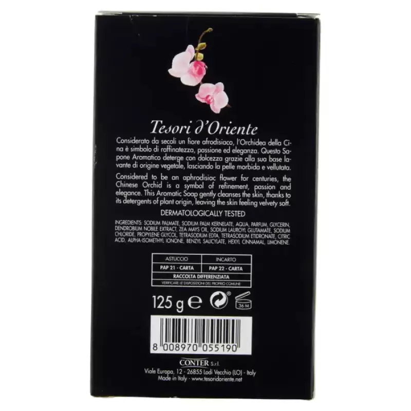 Tesori d'Oriente Sapun Solid Aromatic Orchidee China 125 g Bax 24 buc.